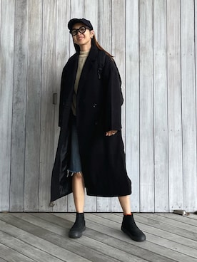 「ap retro（アプレトロ）のアイテム（チェスターコート）」を使った、yukariさん（レディース・168cm）の秋コーディネート