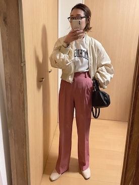 「WC（ダブル シー）のアイテム（バッグ）」を使った、yumiさん（レディース・157cm）の春コーディネート
