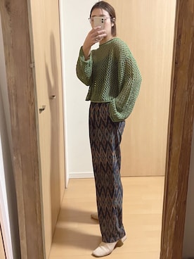 「ANGIE（アンジー）のアイテム（ニット/セーター）」を使った、yumiさん（レディース・157cm）の春コーディネート