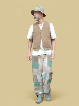 「アイテム（ベスト）」を使った、addict(s)さん（メンズ・178cm）の夏コーディネート