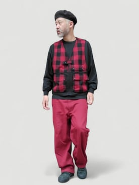 「アイテム（ハンチング/ベレー帽）」を使った、addict(s)さん（メンズ・178cm）の秋コーディネート