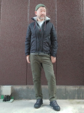 「H&M（エイチ・アンド・エム）のアイテム（ニットキャップ/ビーニー）」を使った、addict(s)さん（メンズ・178cm）の冬コーディネート
