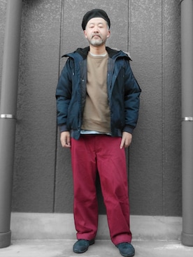 「Levi's（リーバイス）のアイテム（ダウンジャケット/コート）」を使った、addict(s)さん（メンズ・178cm）の冬コーディネート