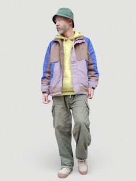 「アイテム（カーゴパンツ）」を使った、addict(s)さん（メンズ・178cm）の秋コーディネート