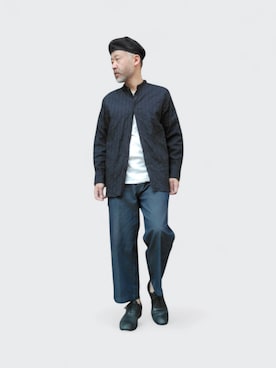 「Levi's（リーバイス）のアイテム（その他パンツ、ブルー系）」を使った、addict(s)さん（メンズ・178cm）の冬コーディネート
