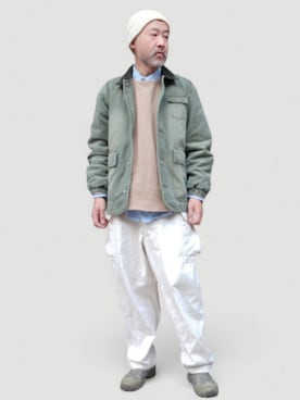 「アイテム（カバーオール）」を使った、addict(s)さん（メンズ・178cm）の冬コーディネート