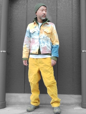 「H&M（エイチ・アンド・エム）のアイテム（ニットキャップ/ビーニー）」を使った、addict(s)さん（メンズ・178cm）の冬コーディネート