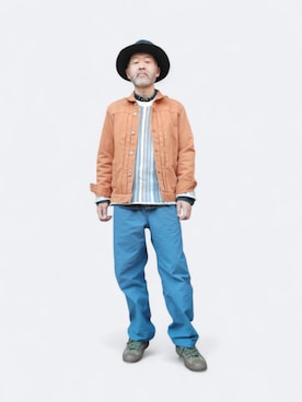 「JRD by JARLD（ジェイアールディーバイジャールド）のアイテム（パンツ、ブルー系）」を使った、addict(s)さん（メンズ・178cm）の春コーディネート