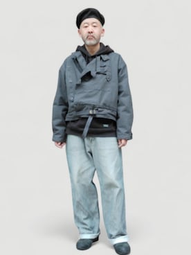 「アイテム（ハンチング/ベレー帽）」を使った、addict(s)さん（メンズ・178cm）の冬コーディネート