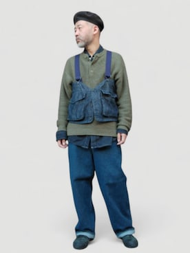 「アイテム（ハンチング/ベレー帽）」を使った、addict(s)さん（メンズ・178cm）の秋コーディネート