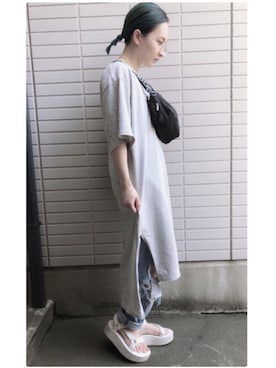 「FILA（フィラ）のアイテム（ワンピース/ドレス）」を使った、KYONさん（レディース・152cm）の夏コーディネート