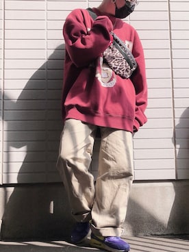 「B.L.U.E（ビーエルユーイー）のアイテム（パンツ）」を使った、KYONさん（レディース・152cm）の春コーディネート