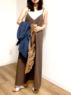 「Roots Canadaのアイテム」を使った、みにさん（レディース・155cm）の夏コーディネート