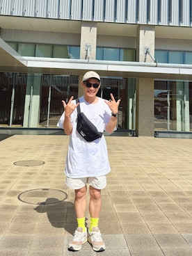 「NEW BALANCE（ニューバランス）のアイテム」を使った、TO.TOMIさん（メンズ・162cm）の夏コーディネート