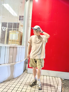 「アイテム（キャップ）」を使った、TO.TOMIさん（メンズ・162cm）の夏コーディネート