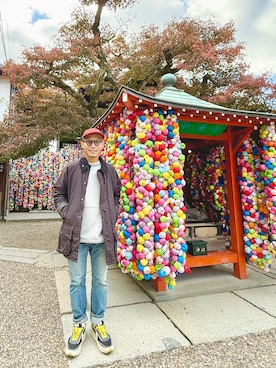 「おでかけコーデ」｜「アイテム（帽子）」を使った、TO.TOMIさん（メンズ・162cm）の冬コーディネート