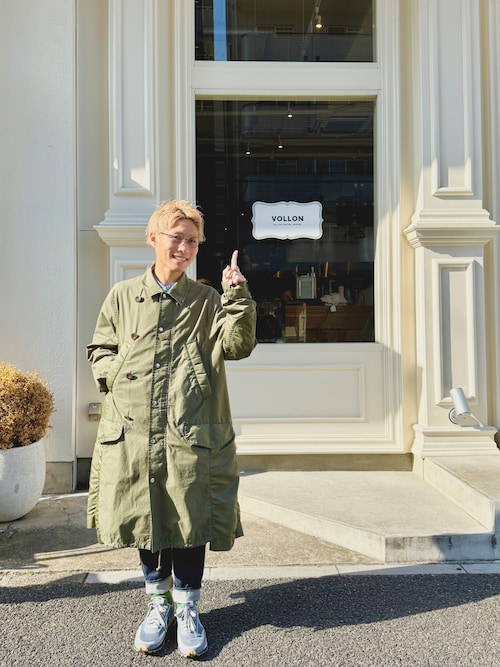 Sacaiのステンカラーコートを使ったメンズ人気ファッション