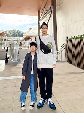 「アイテム（ボディバッグ/ウエストポーチ）」を使った、TO.TOMIさん（メンズ・162cm）の秋コーディネート