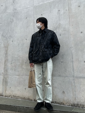 「アイテム（モカシン/デッキシューズ）」を使った、Rさん（メンズ・173cm）の冬コーディネート
