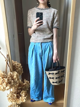 「シンフルコーデ」｜「アイテム（アクセサリー）」を使った、KENIIさん（レディース・167cm）の春コーディネート
