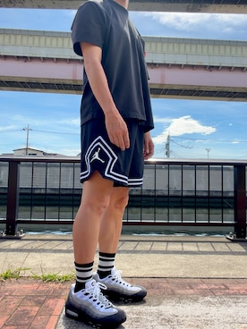 「NIKE（ナイキ）のナイキ エア マックス 95 ビッグバブル "OG" メンズシューズ / Nike Air Max 95 Big Bubble "OG" Men's Shoes HM4740-007 Black（スニーカー、ブラック系）」を使った、HiYoさん（メンズ・175cm）の秋コーディネート