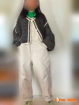 「クラークス」｜「アイテム（オールインワン・サロペット）」を使った、秋桜さん（レディース・156cm）の冬コーディネート