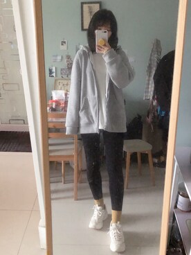 「no brand（ノーブランド）のアイテム（その他アウター）」を使った、Jinさん（レディース・167cm）の春コーディネート
