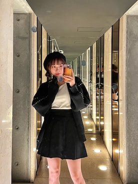 「H&M（エイチ・アンド・エム）のアイテム（ハンチング/ベレー帽）」を使った、Yunpoliさん（レディース・158cm）の春コーディネート