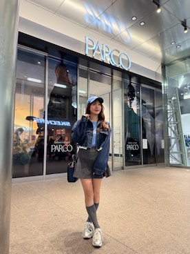 「アイテム（デニムジャケット）」を使った、Yunpoliさん（レディース・158cm）の秋コーディネート