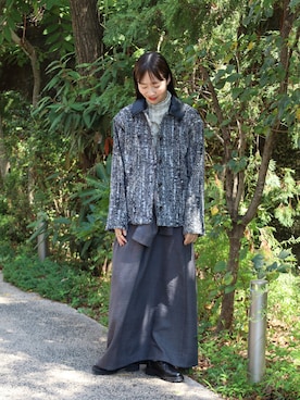 「アイテム（その他アウター）」を使った、iida.さん（レディース・163cm）の秋コーディネート