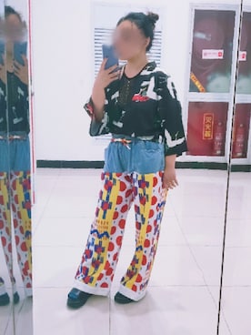 「アイテム（チノパンツ、その他）」を使った、熊圆滚滚さん（レディース・155cm）の冬コーディネート