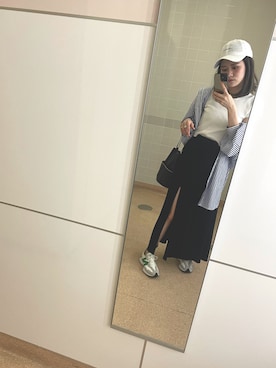「NEWBALANCE」｜「アイテム（キャップ）」を使った、ne2さん（レディース・157cm）の春コーディネート