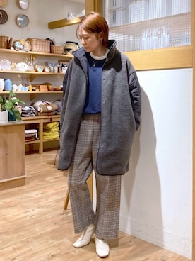 「studio CLIP（スタディオクリップ）のアイテム（ジャケット/アウター）」を使った、hさん（レディース・158cm）の冬コーディネート