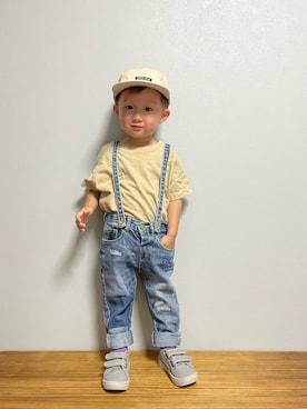 「ZARA KIDS」｜「アイテム（オールインワン・サロペット）」を使った、ＯＴＯ ☺︎ ‬ＲＩＲＩさん（キッズ・80cm）の夏コーディネート