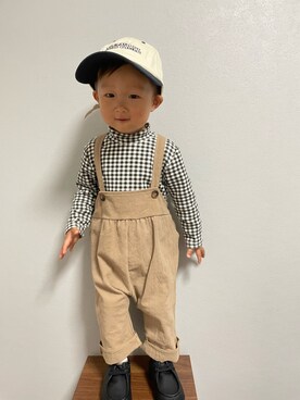 「WEGO（ウィゴー）のアイテム（キャップ）」を使った、ＯＴＯ ☺︎ ‬ＲＩＲＩさん（キッズ・80cm）の春コーディネート