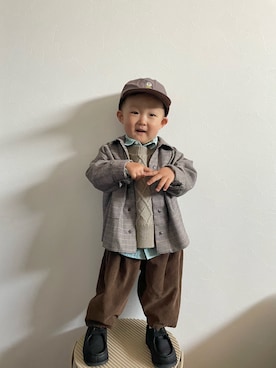 「PEANUTS（ピーナッツ）のアイテム（帽子）」を使った、ＯＴＯ ☺︎ ‬ＲＩＲＩさん（キッズ・80cm）の春コーディネート