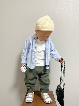 「PEANUTS（ピーナッツ）のアイテム（帽子）」を使った、ＯＴＯ ☺︎ ‬ＲＩＲＩさん（キッズ・80cm）の冬コーディネート