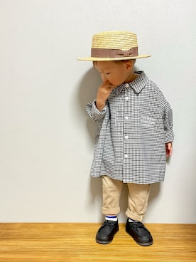 「TRUNK（トランク）のアイテム（レッグウェア）」を使った、ＯＴＯ ☺︎ ‬ＲＩＲＩさん（キッズ・80cm）の春コーディネート