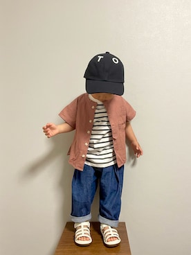 「ZOZOKIDSDAY」｜「アイテム（サンダル）」を使った、ＯＴＯ ☺︎ ‬ＲＩＲＩさん（キッズ・80cm）の春コーディネート