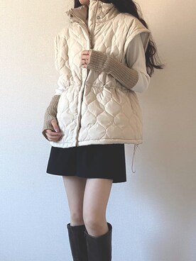 「jouetie（ジュエティ）のアイテム（その他アウター）」を使った、MORさん（レディース・165cm）の冬コーディネート