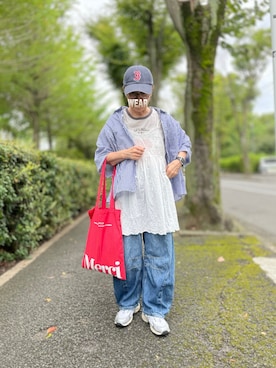 「アイテム（トートバッグ）」を使った、ゆりさん（レディース・154cm）の秋コーディネート