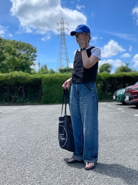 「GLOBAL WORK（グローバルワーク）のアイテム」を使った、ゆりさん（レディース・154cm）の夏コーディネート