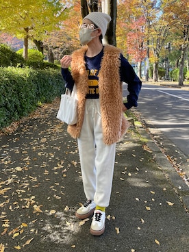 「Java（ジャバ）のアイテム」を使った、ゆりさん（レディース・154cm）の秋コーディネート