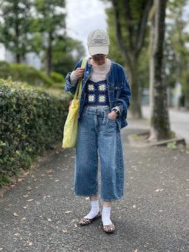 「GAP（ギャップ）のアイテム（パンツ）」を使った、ゆりさん（レディース・154cm）の秋コーディネート