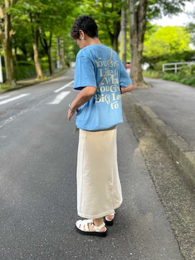 「バックロゴ」｜「アイテム（サンダル）」を使った、ゆりさん（レディース・154cm）の夏コーディネート