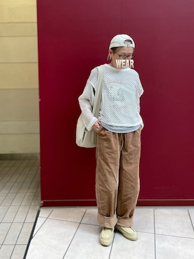 「アイテム（帽子）」を使った、ゆりさん（レディース・154cm）の秋コーディネート