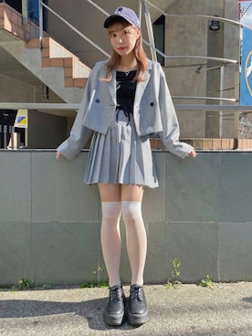 「ニーハイソックス」｜ももち・×・さん（レディース・157cm）の夏コーディネート
