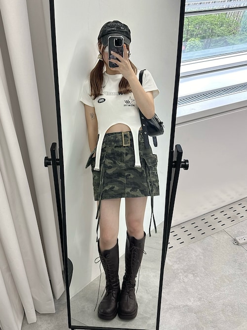 セール】WEGO/ヴィンテージウォッシュカーゴミニスカート