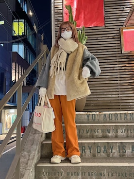 「FILA（フィラ）のアイテム」を使った、ももち・×・さん（レディース・157cm）の冬コーディネート