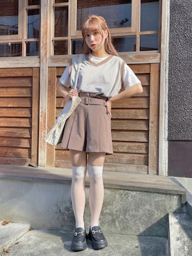 「ニーハイソックス」｜ももち・×・さん（レディース・157cm）の秋コーディネート